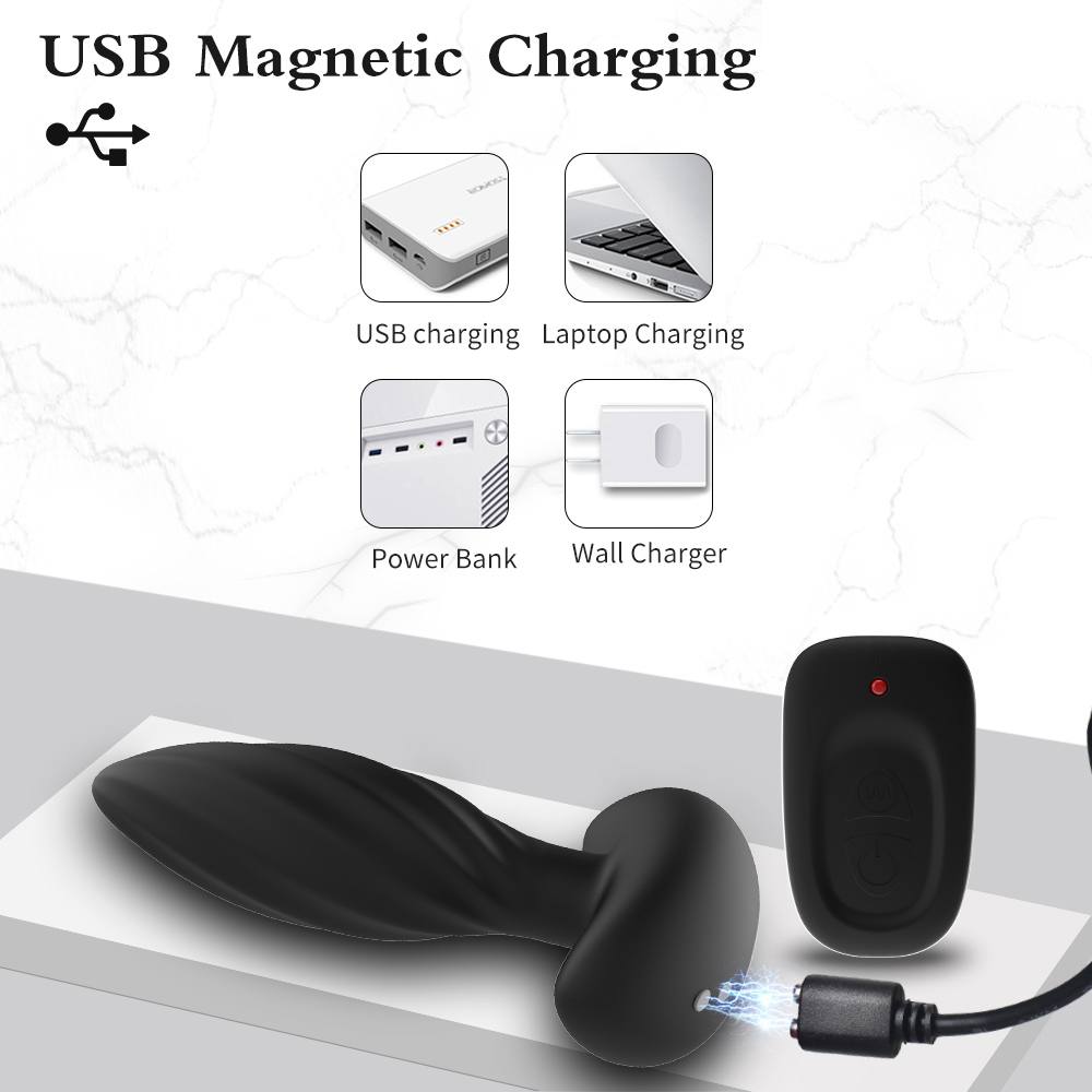 Drahtloser vibrierender Analplug mit Fernbedienung