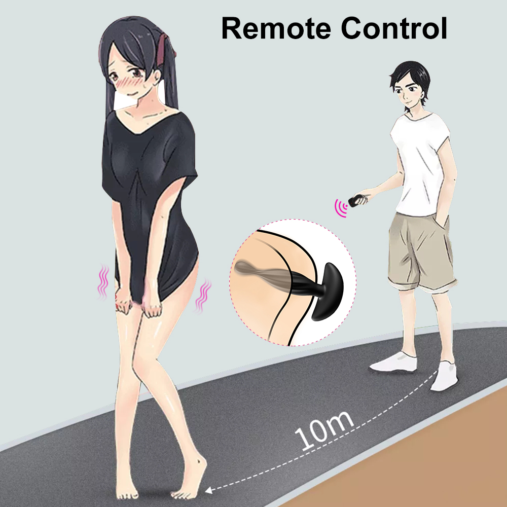 Vibrations-Analplug mit Fernbedienung &ndash; Spiraldesign