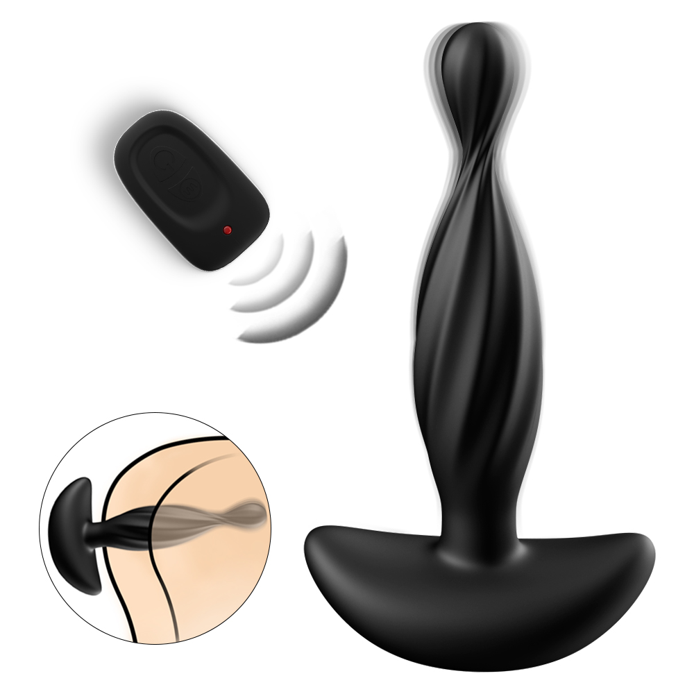 Vibrations-Analplug mit Fernbedienung &ndash; Spiraldesign