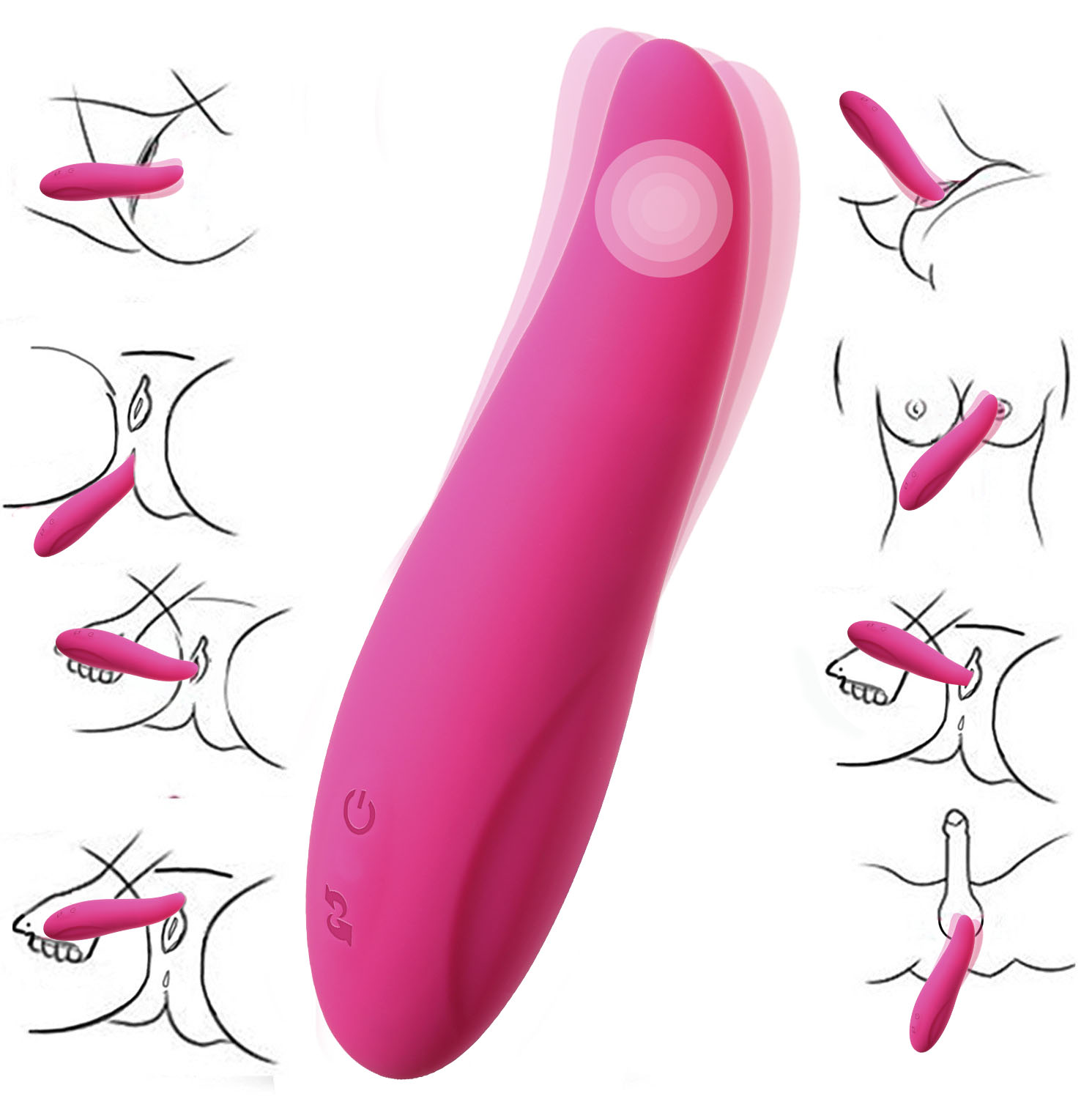 Gebogener Vibrator zum Zungenlecken