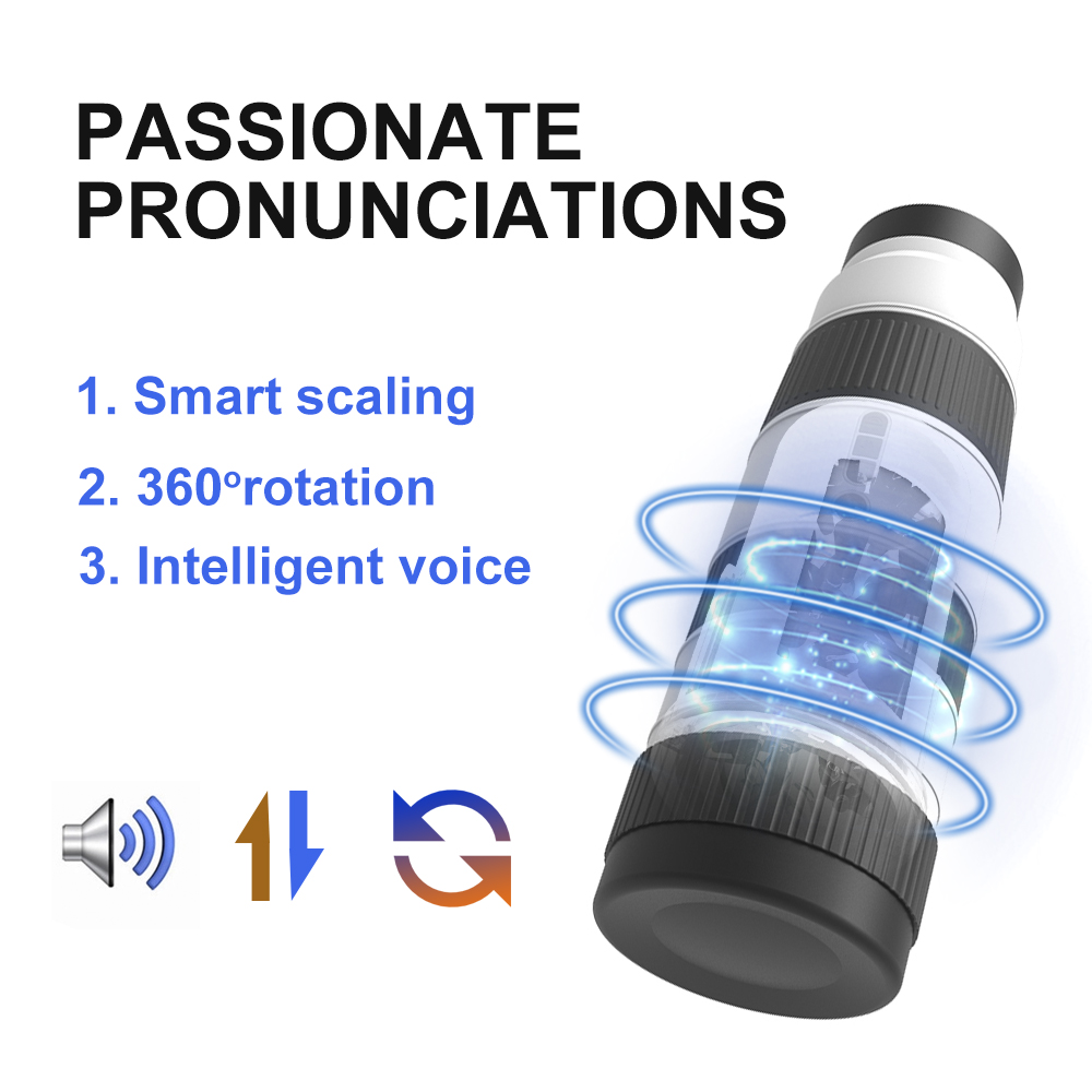 Interaktiver m&auml;nnlicher Masturbator mit Dreh- und Vibrationsfunktionen