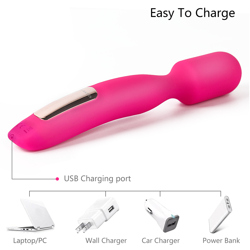 Wiederaufladbares Silikonstab-Massageger&auml;t