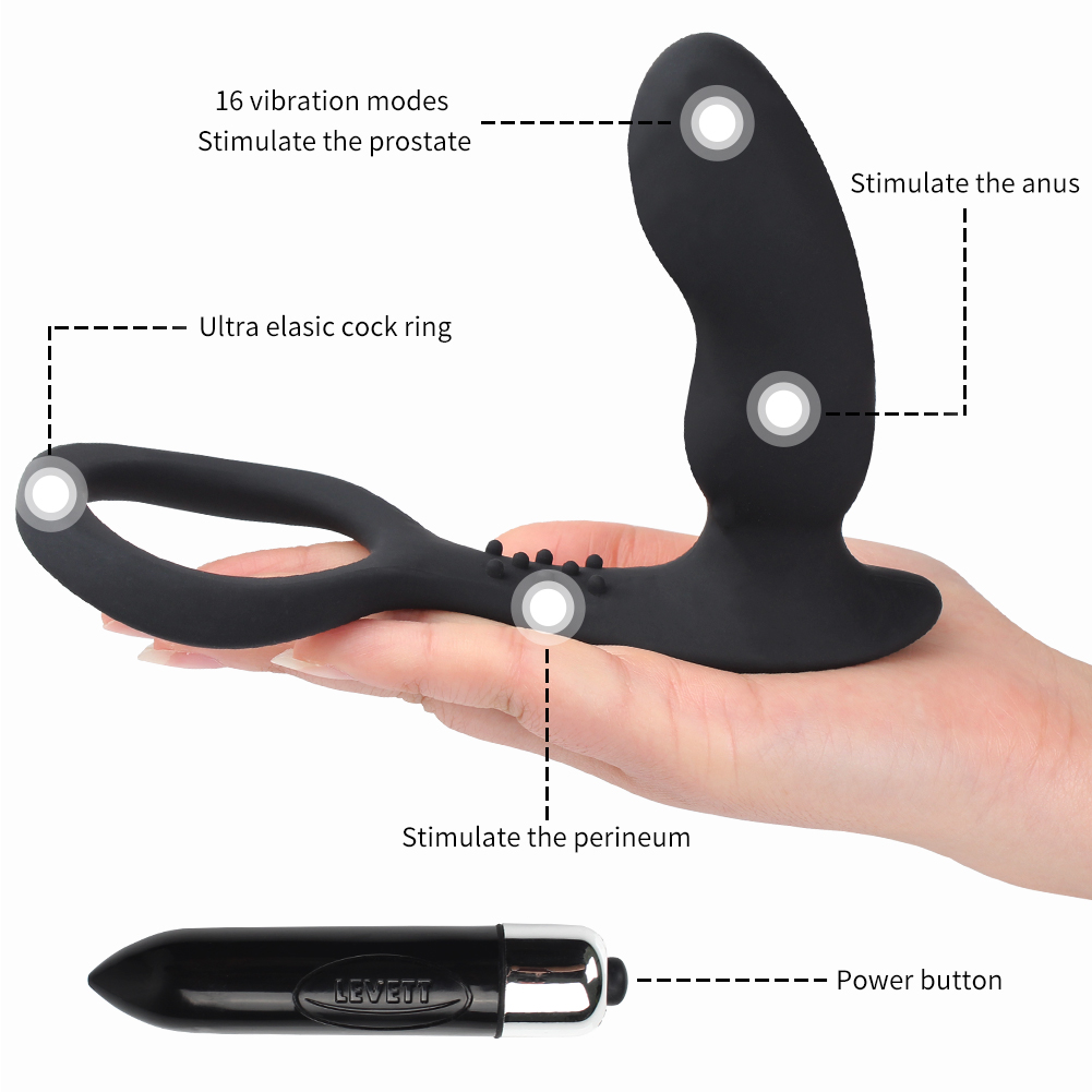 Massage mit Cockring-Buttplug