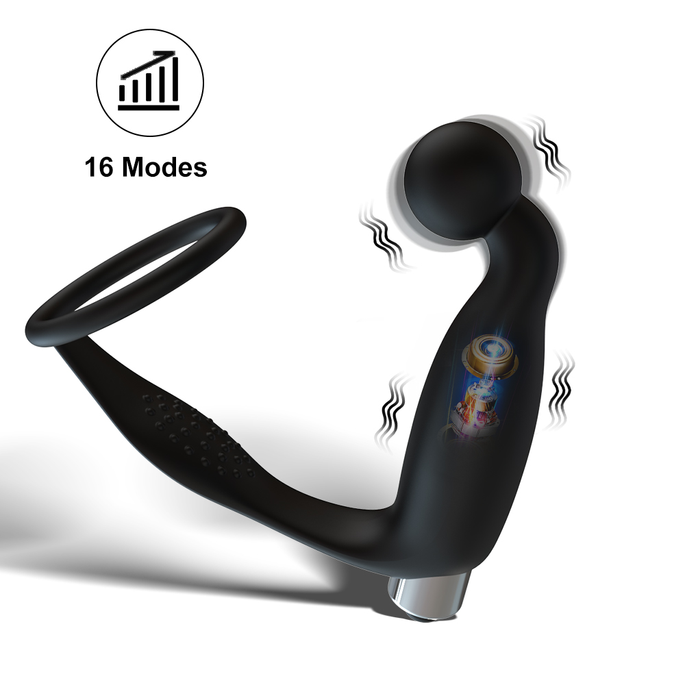 Vibrierendes Prostata-Massageger&auml;t mit Penisring-Buttplug