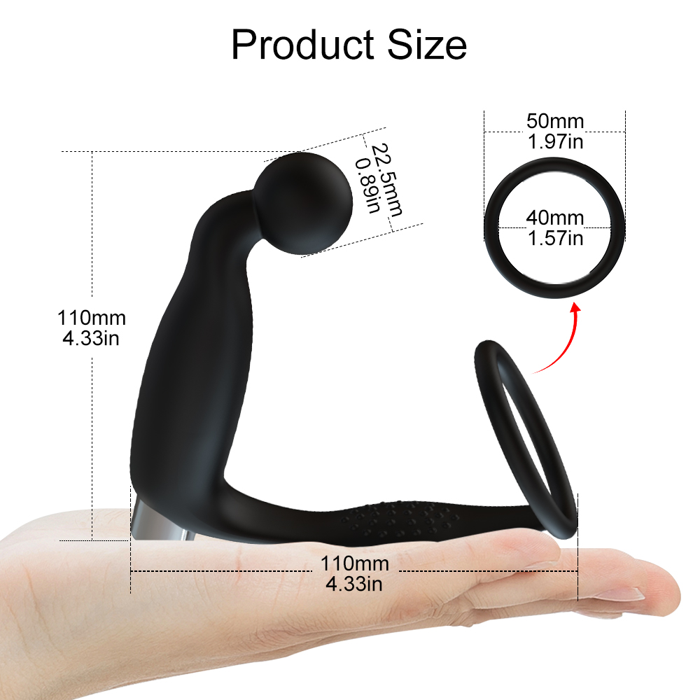 Vibrierendes Prostata-Massageger&auml;t mit Penisring-Buttplug