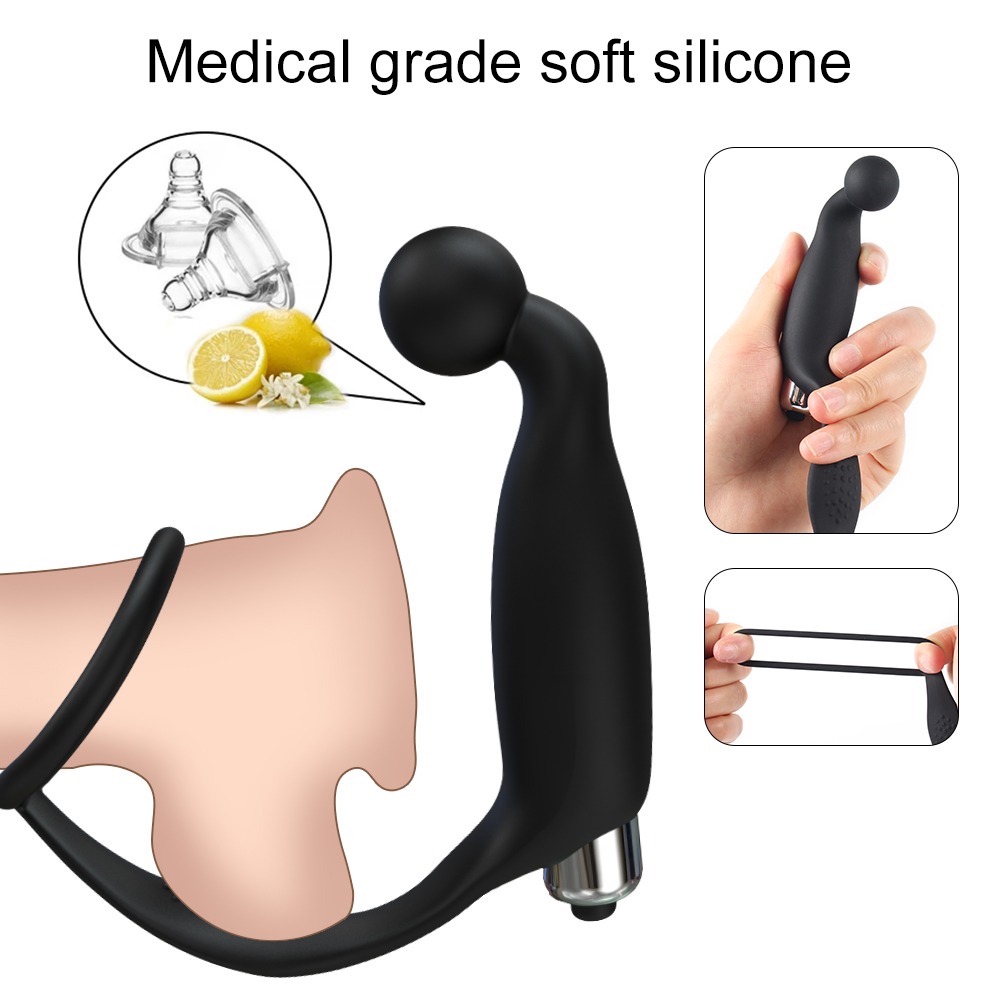 Vibrierendes Prostata-Massageger&auml;t mit Penisring-Buttplug
