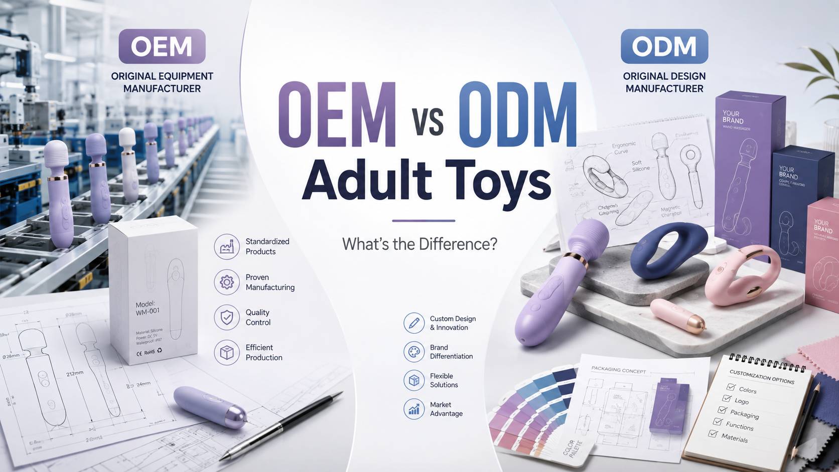 OEM vs. ODM-Spielzeug f&uuml;r Erwachsene: Vollst&auml;ndiger Leitfaden